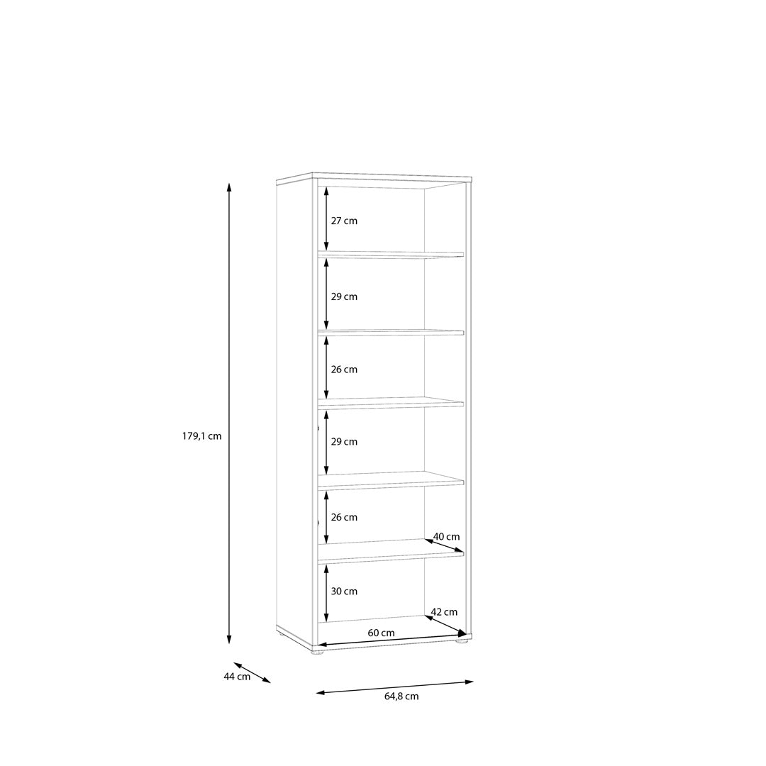 Wooden Display Cabinet Narrow With 3 Push-to-Open Doors - Alice Springs
