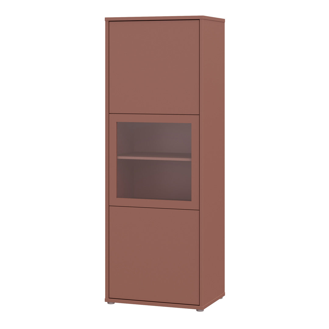 Wooden Display Cabinet Narrow With 3 Push-to-Open Doors - Alice Springs