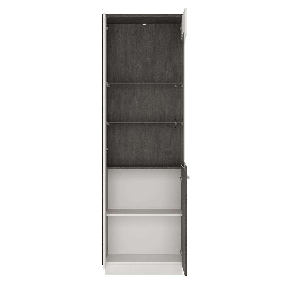 Wooden Display Cabinet Tall With 1 Door Right Hand Facing - Zingaro