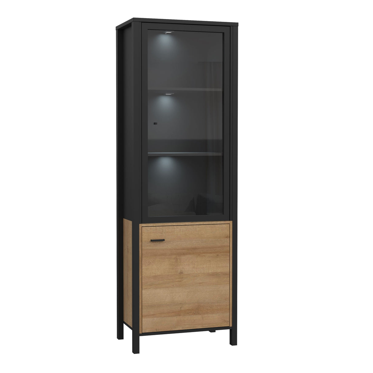 Wooden Display Cabinet Tall With 2 Doors - High Rock
