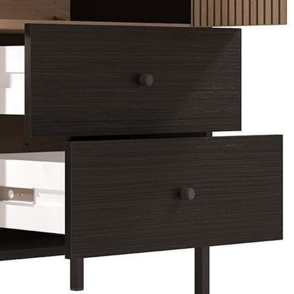 Wooden Display Cabinet With 1 Door And 2 Drawers - Clinton