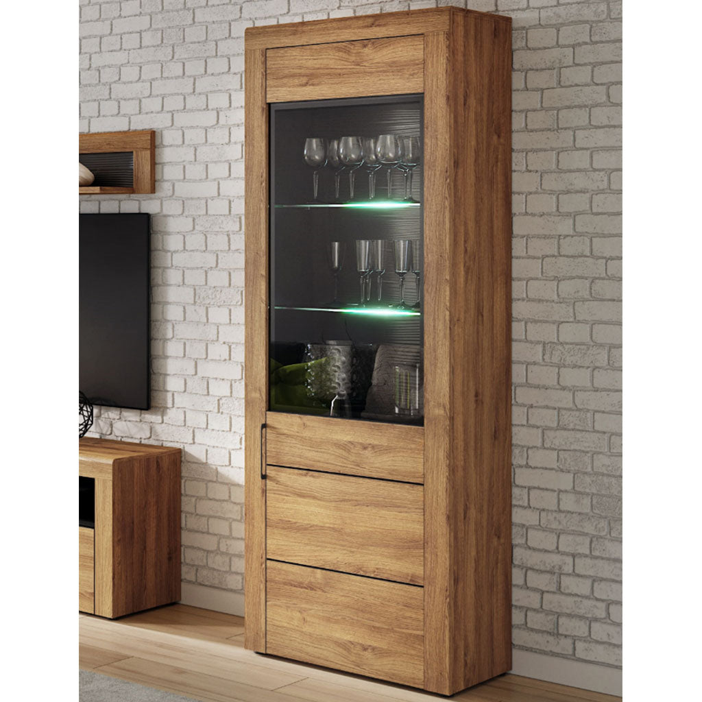 Wooden Display Cabinet With 1 Door And LED Lights - Camaros