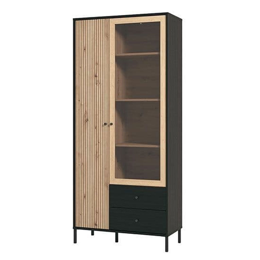 Wooden Display Cabinet With 2 Doors And 2 Drawers - Clinton