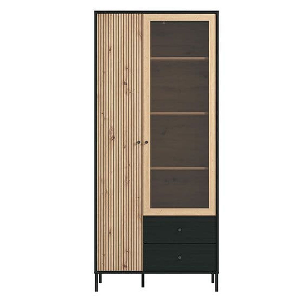 Wooden Display Cabinet With 2 Doors And 2 Drawers - Clinton