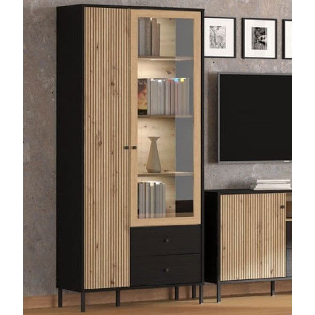 Wooden Display Cabinet With 2 Doors And 2 Drawers - Clinton