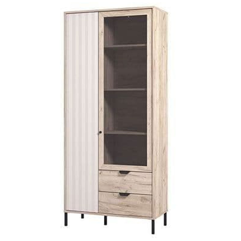 Wooden Display Cabinet With 2 Doors And 2 Drawers - Vivian