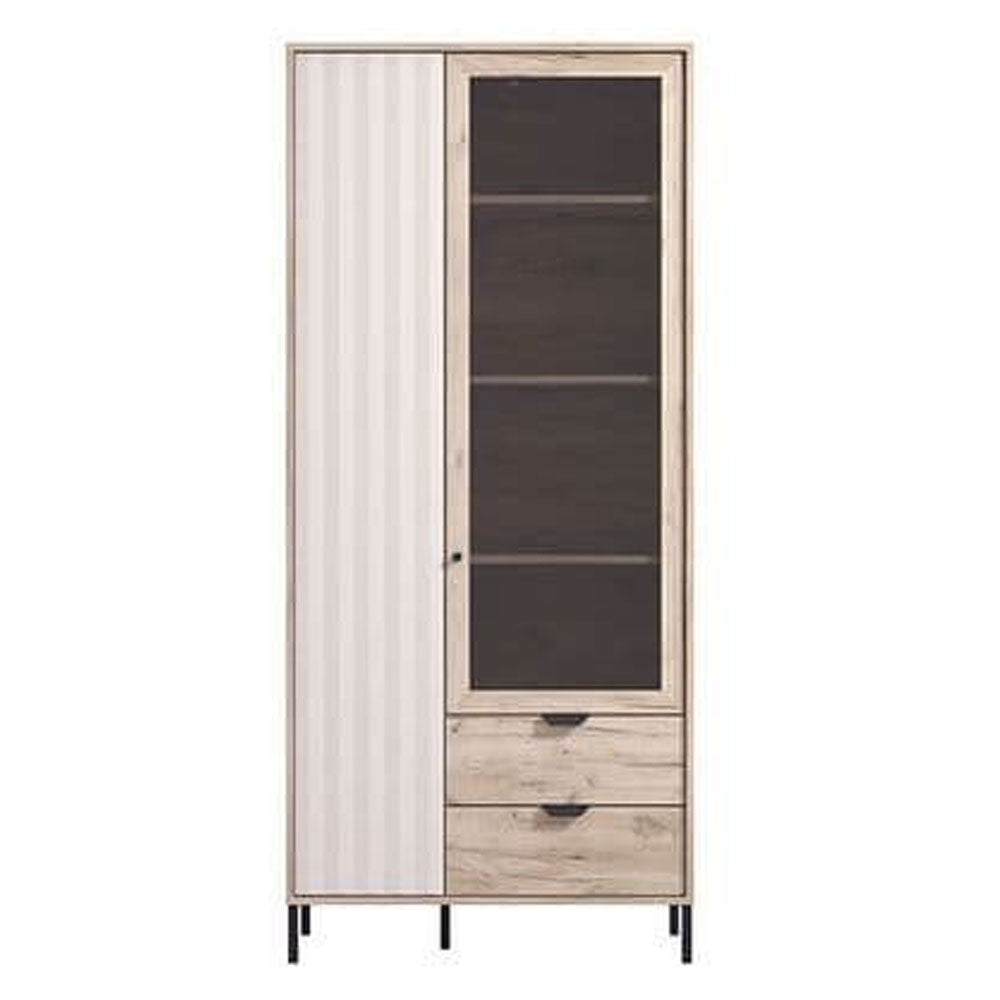 Wooden Display Cabinet With 2 Doors And 2 Drawers - Vivian