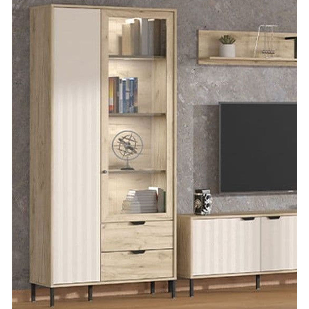 Wooden Display Cabinet With 2 Doors And 2 Drawers - Vivian