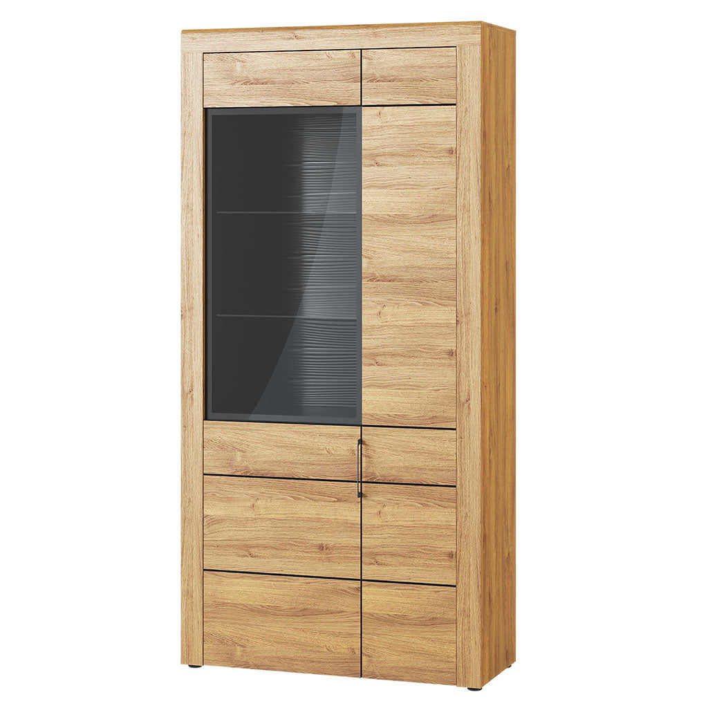Wooden Display Cabinet With 2 Doors And LED Lights - Camaros