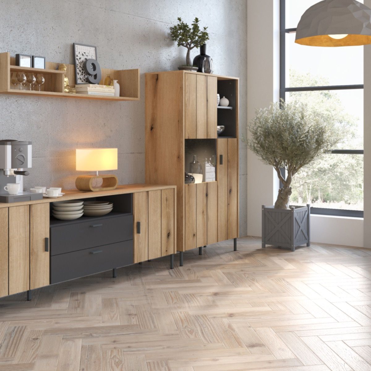 Wooden Display Cabinet With 2 Doors - Arundel