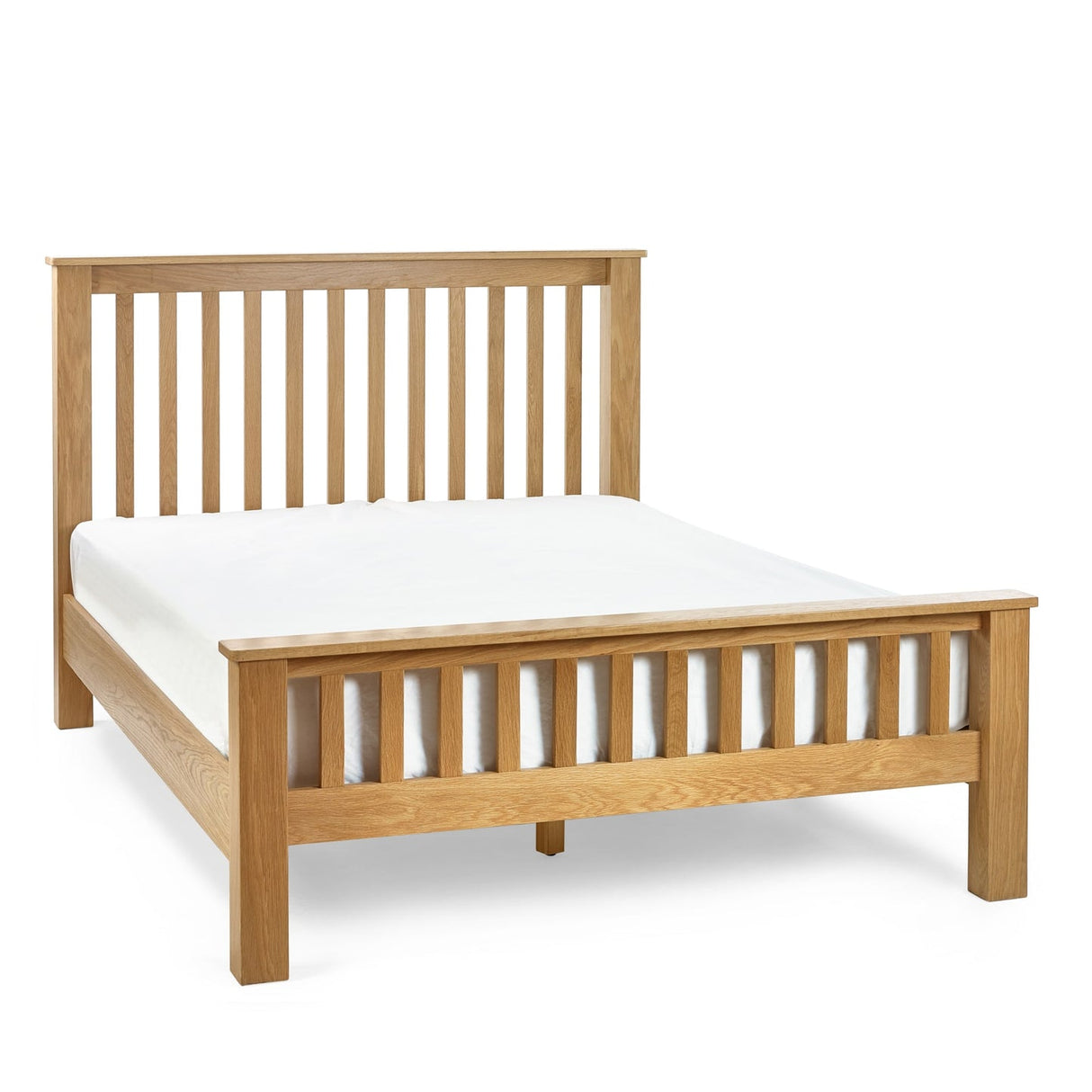 Wooden Double Bed High Foot End - Mallory