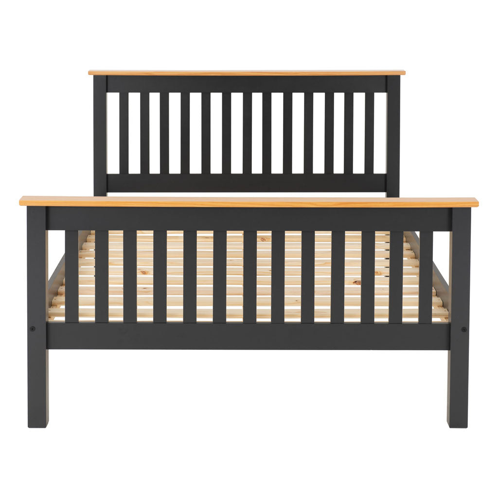 Wooden Double Bed High Foot End - Monaco