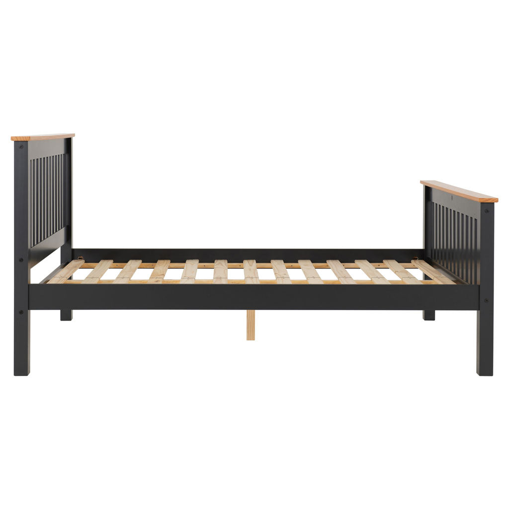 Wooden Double Bed High Foot End - Monaco