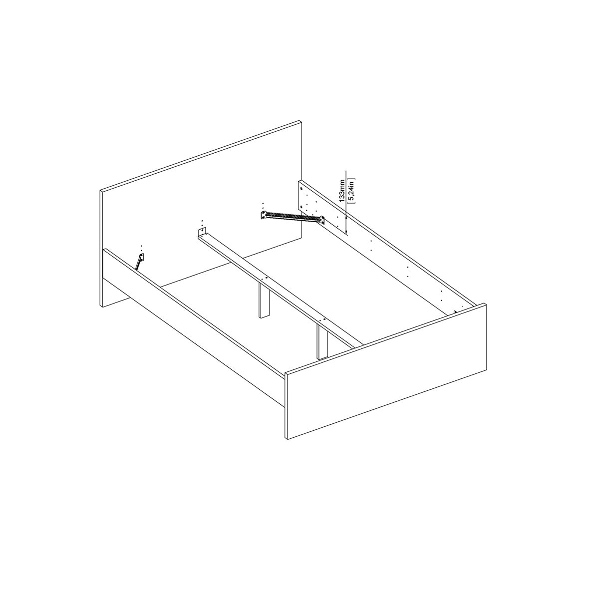 Wooden Double Bed - Naia
