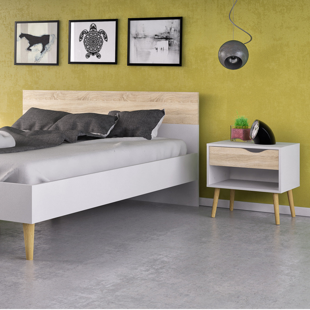 Wooden Double Bed - Oslo