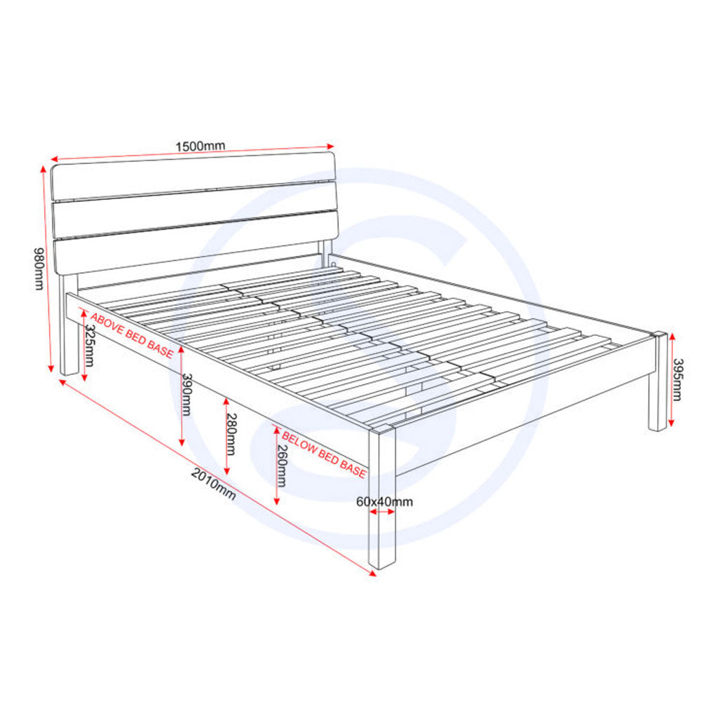 Wooden Double Bed - Ronan