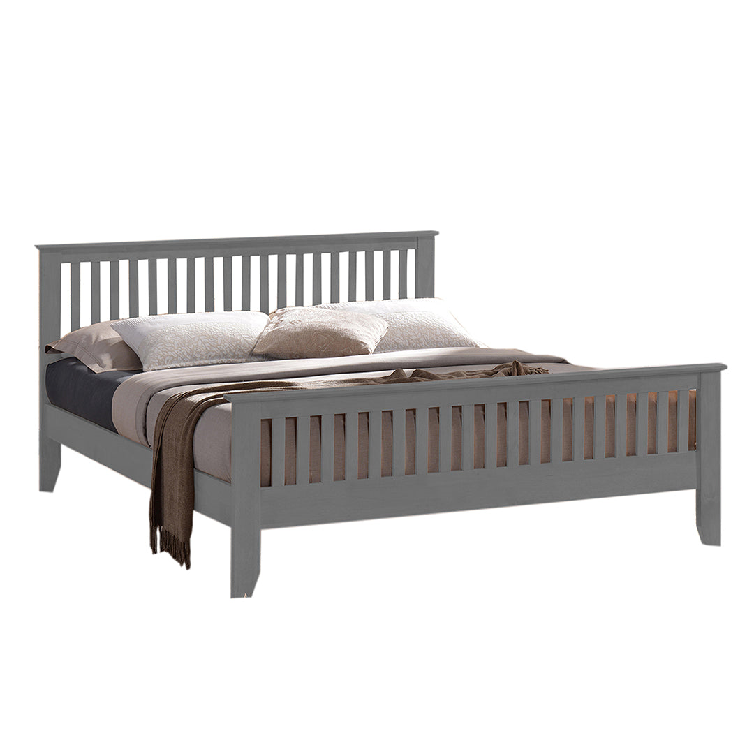Wooden Double Bed With Sprung Slatted Base - Turin