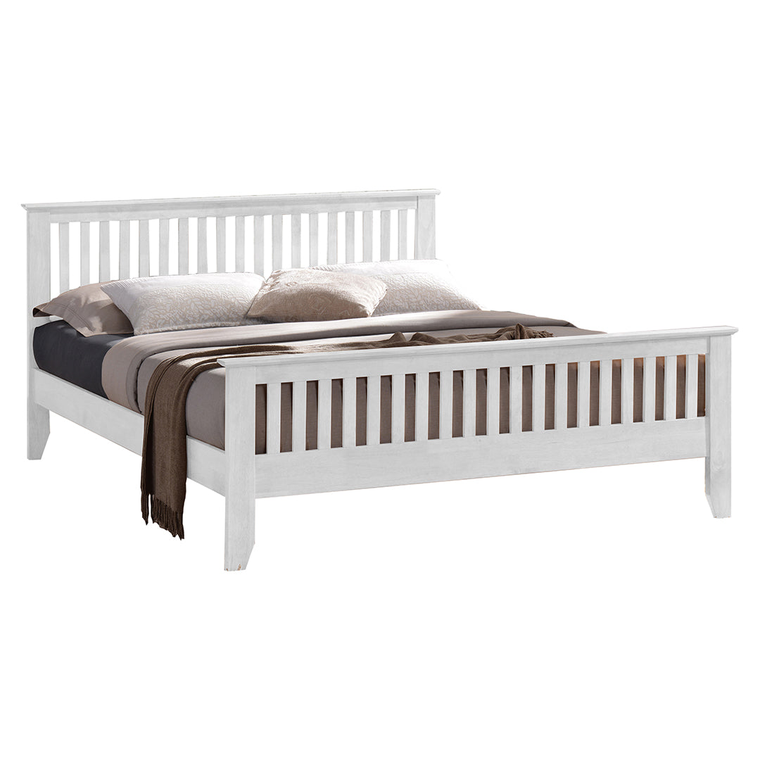 Wooden Double Bed With Sprung Slatted Base - Turin