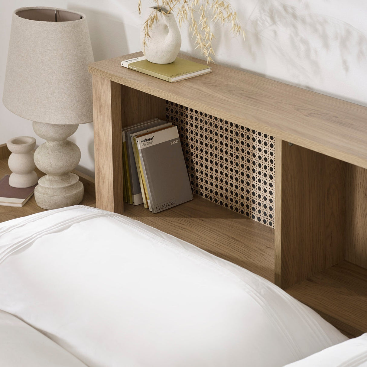 Wooden Double Bed With Bookcase - Sydney