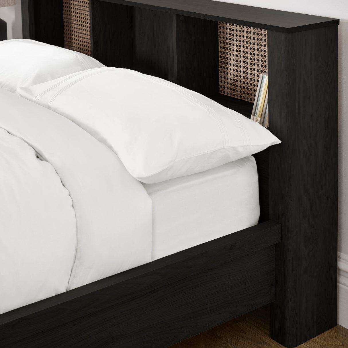 Wooden Double Bed With Bookcase - Sydney