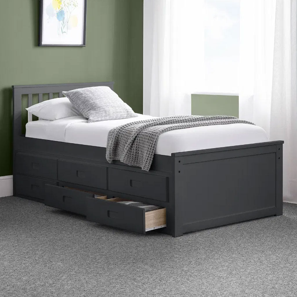 Wooden Double Bed With Underbed And Drawers - Maisie