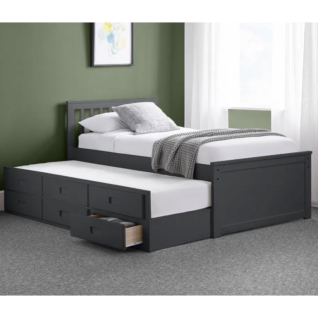 Wooden Double Bed With Underbed And Drawers - Maisie