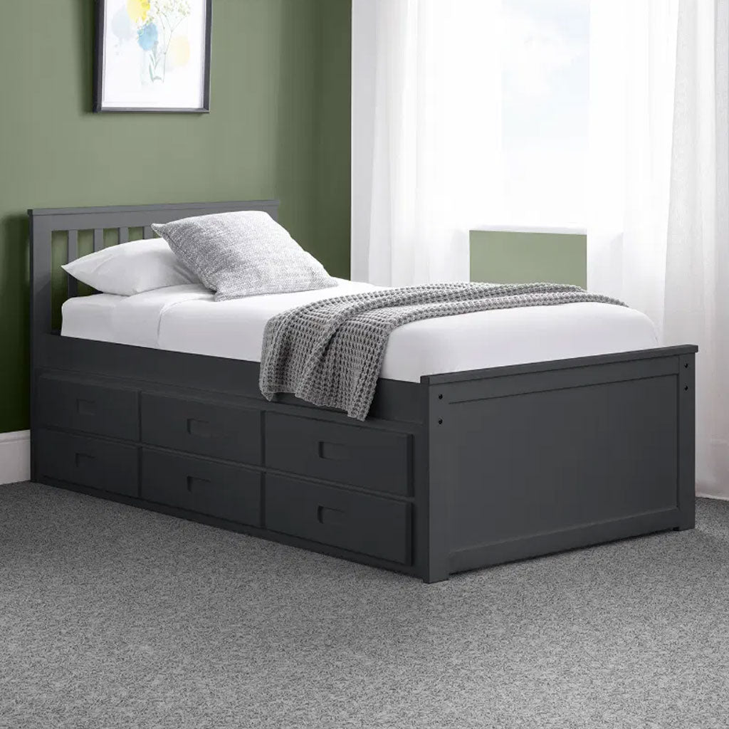 Wooden Double Bed With Underbed And Drawers - Maisie