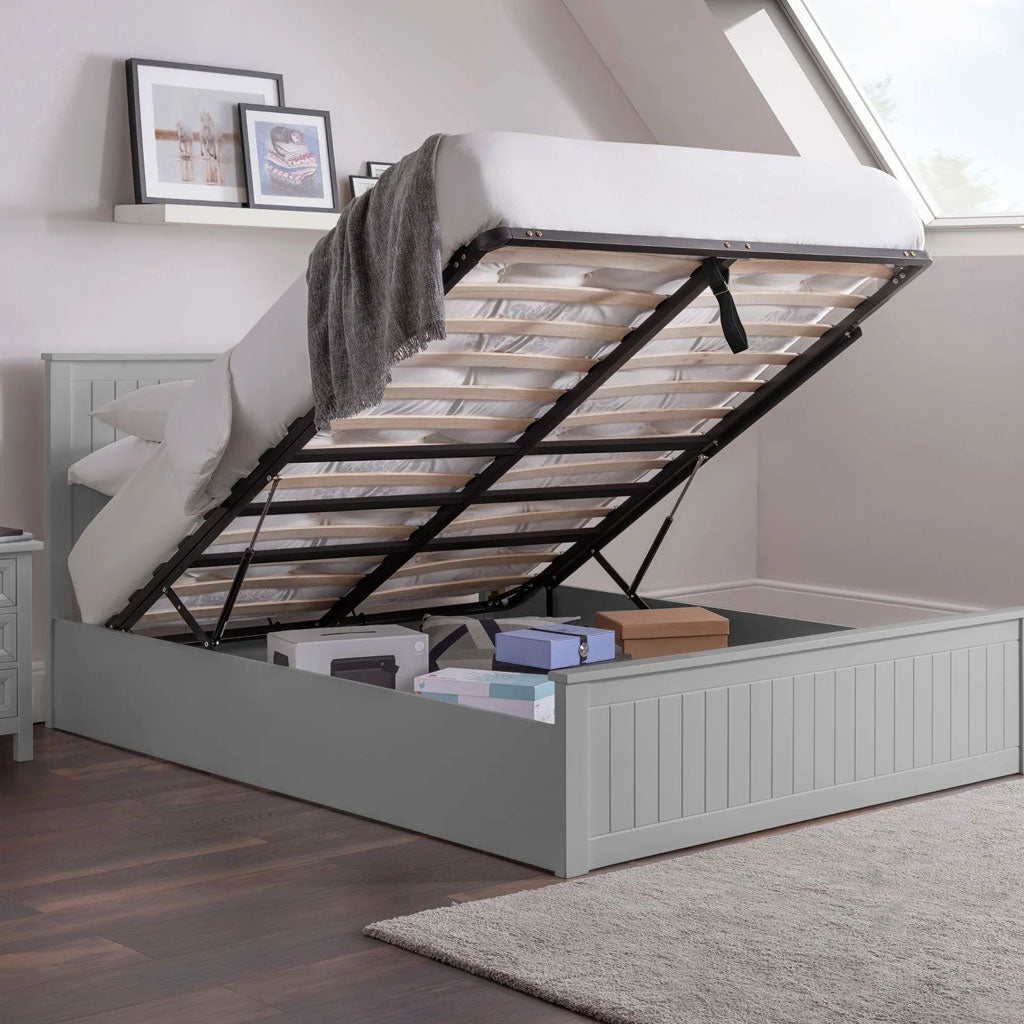 Wooden Double Ottoman Storage Bed - Maine