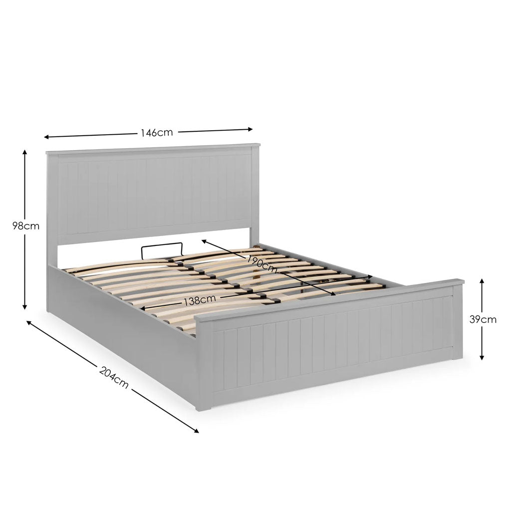 Wooden Double Ottoman Storage Bed - Maine