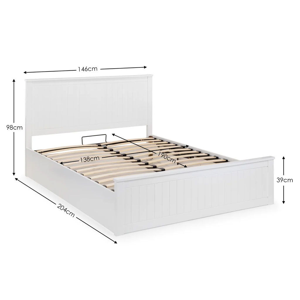 Wooden Double Ottoman Storage Bed - Maine