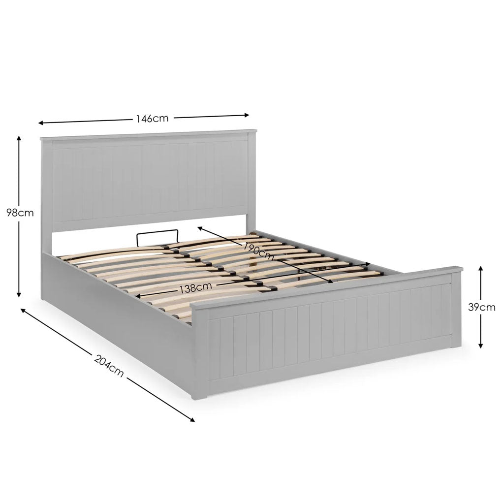 Wooden Double Ottoman Storage Bed - Maine