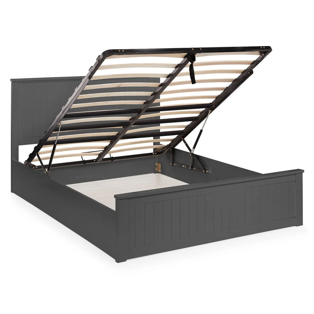 Wooden Double Ottoman Storage Bed - Maine