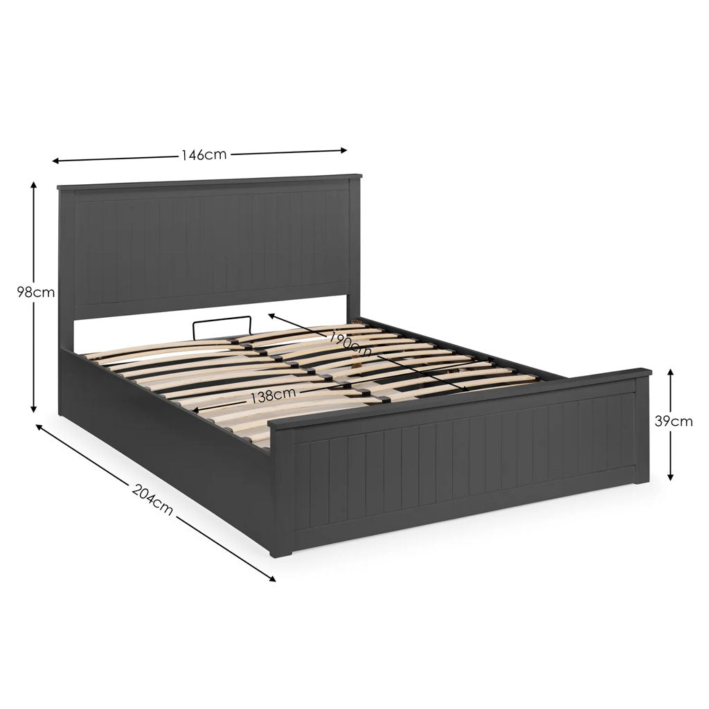 Wooden Double Ottoman Storage Bed - Maine