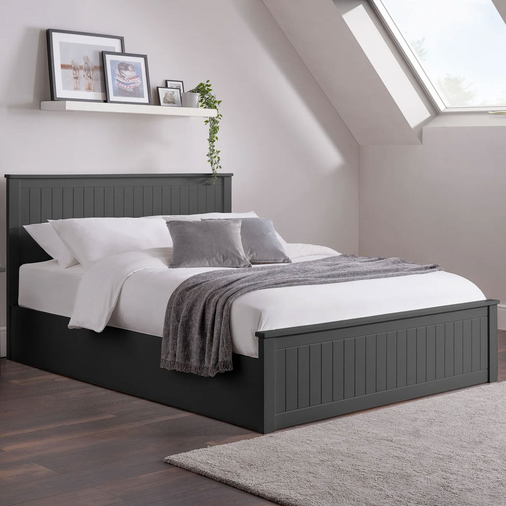 Wooden Double Ottoman Storage Bed - Maine