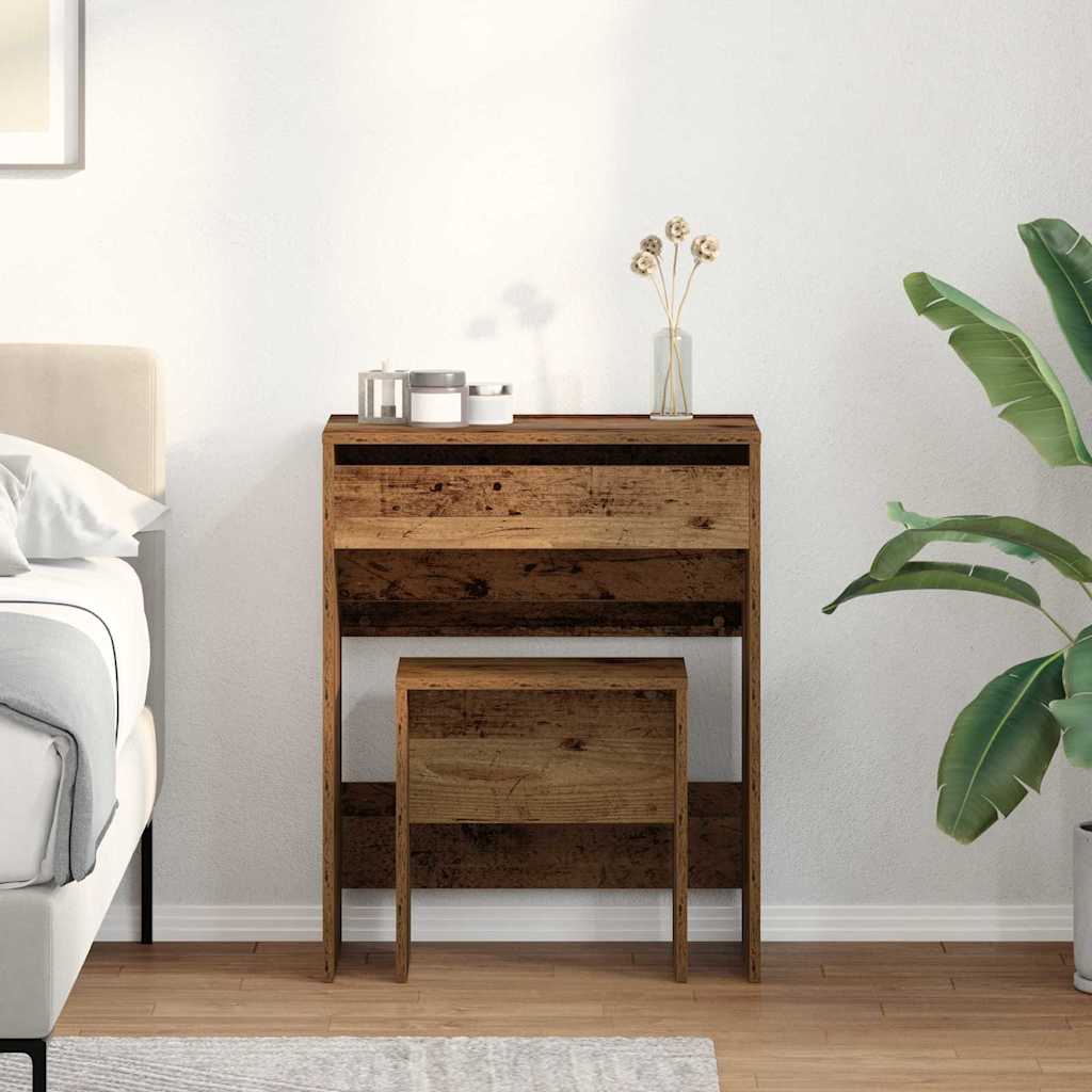 Wooden Dressing Table 60cm Wide With Stool - Vantage Home