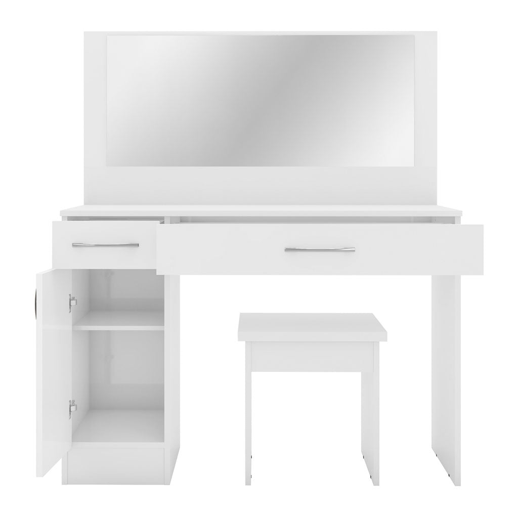 Wooden Dressing Table Set With 1 Door And 2 Drawers - Nevada