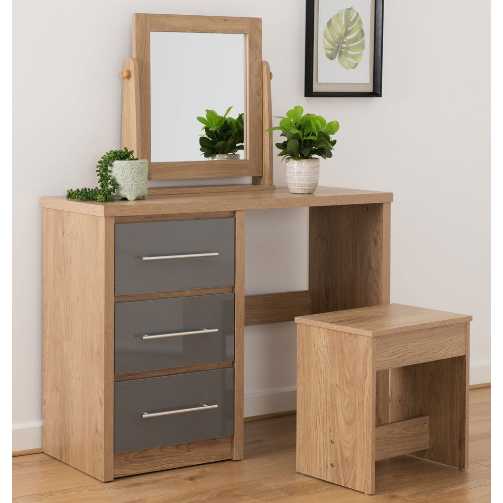 Wooden Dressing Table Set With 3 Drawers - Seville