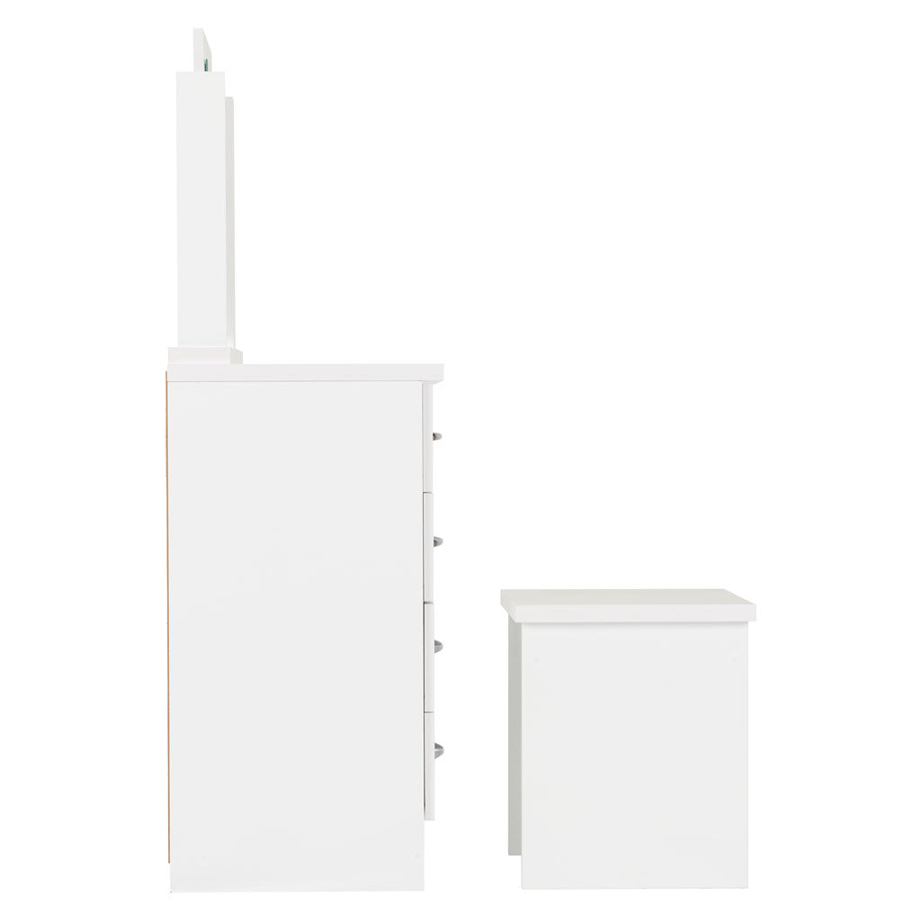 Wooden Dressing Table Set With 4 Drawers - Nevada