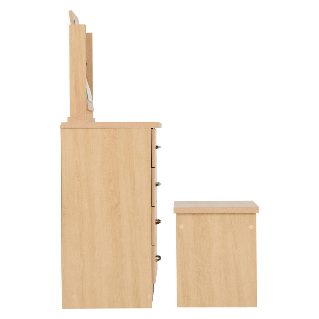 Wooden Dressing Table Set With 4 Drawers - Nevada