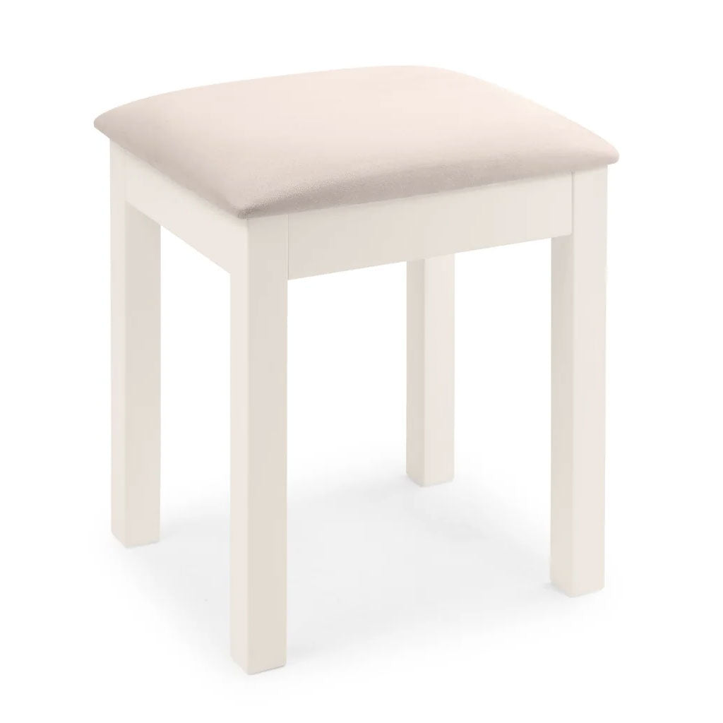 Wooden Dressing Table Stool With Fabric Seat - Maine
