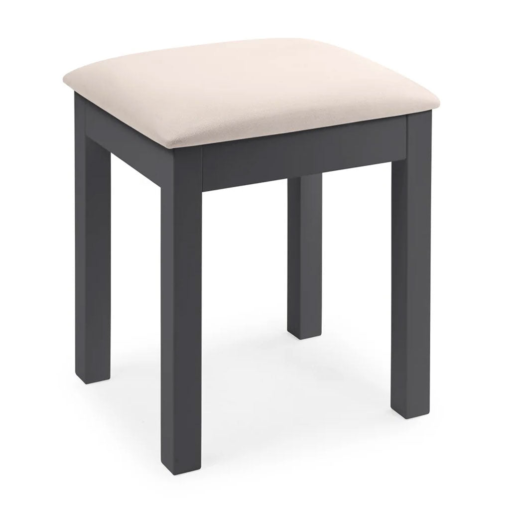 Wooden Dressing Table Stool With Fabric Seat - Maine