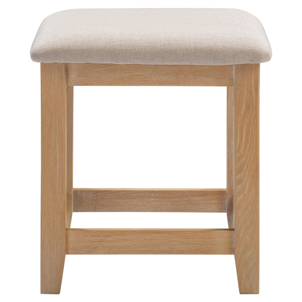 Wooden Dressing Table Stool With Fabric Seat - Windsor