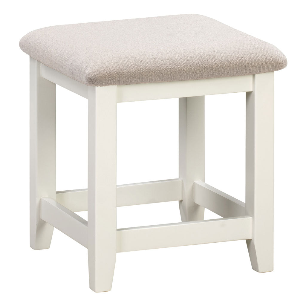 Wooden Dressing Table Stool With Fabric Seat - Windsor