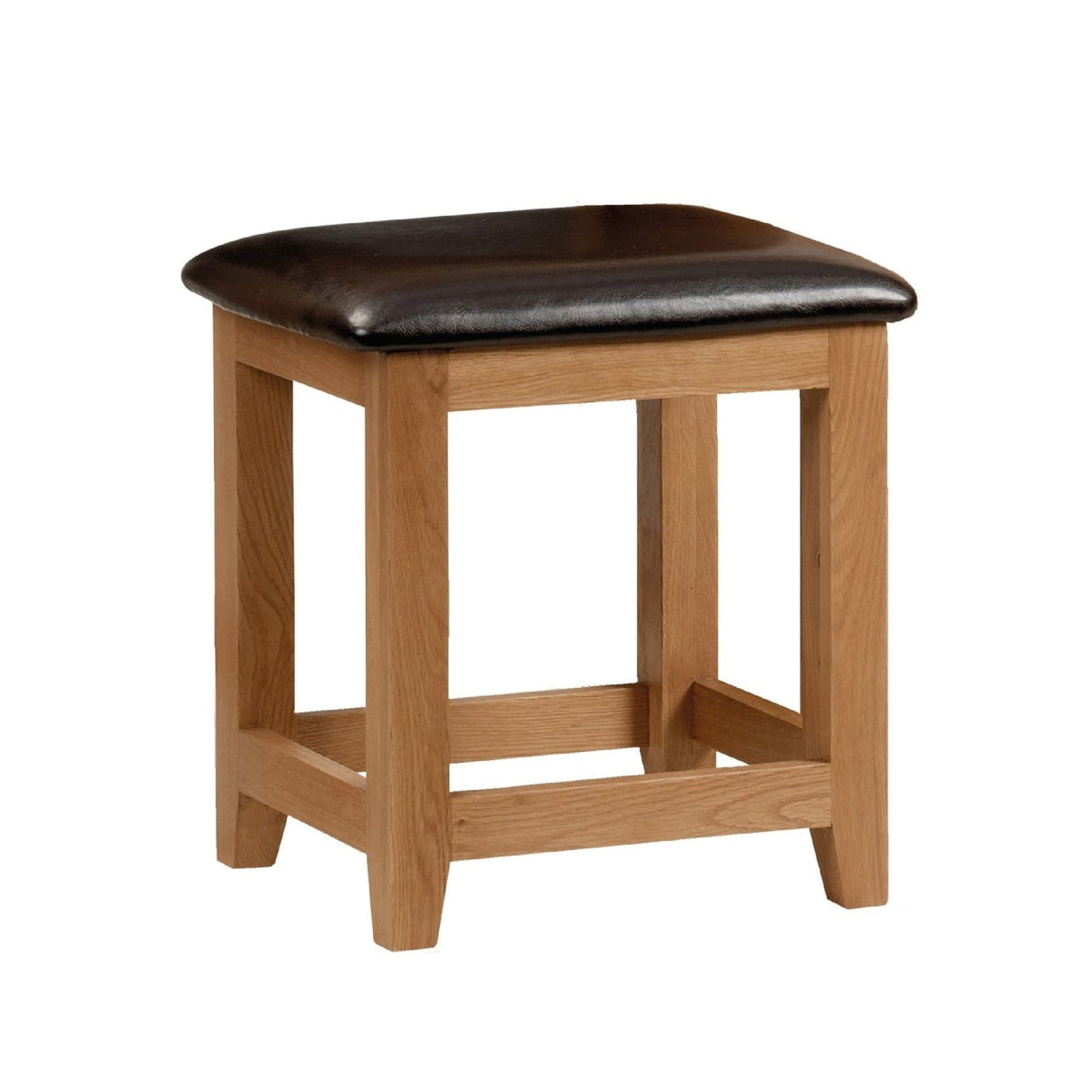 Wooden Dressing Table Stool With Faux Leather Seat - Marlborough