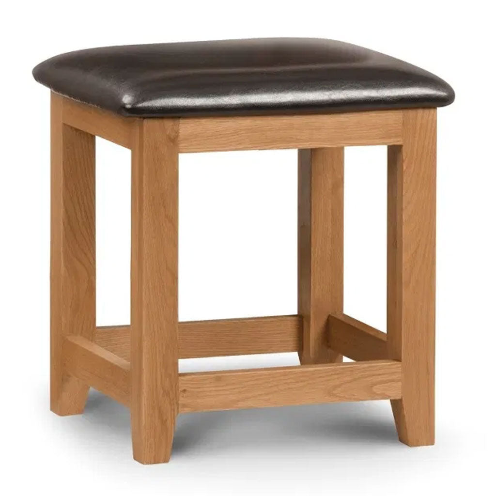 Wooden Dressing Table Stool With Faux Leather Seat - Marlborough