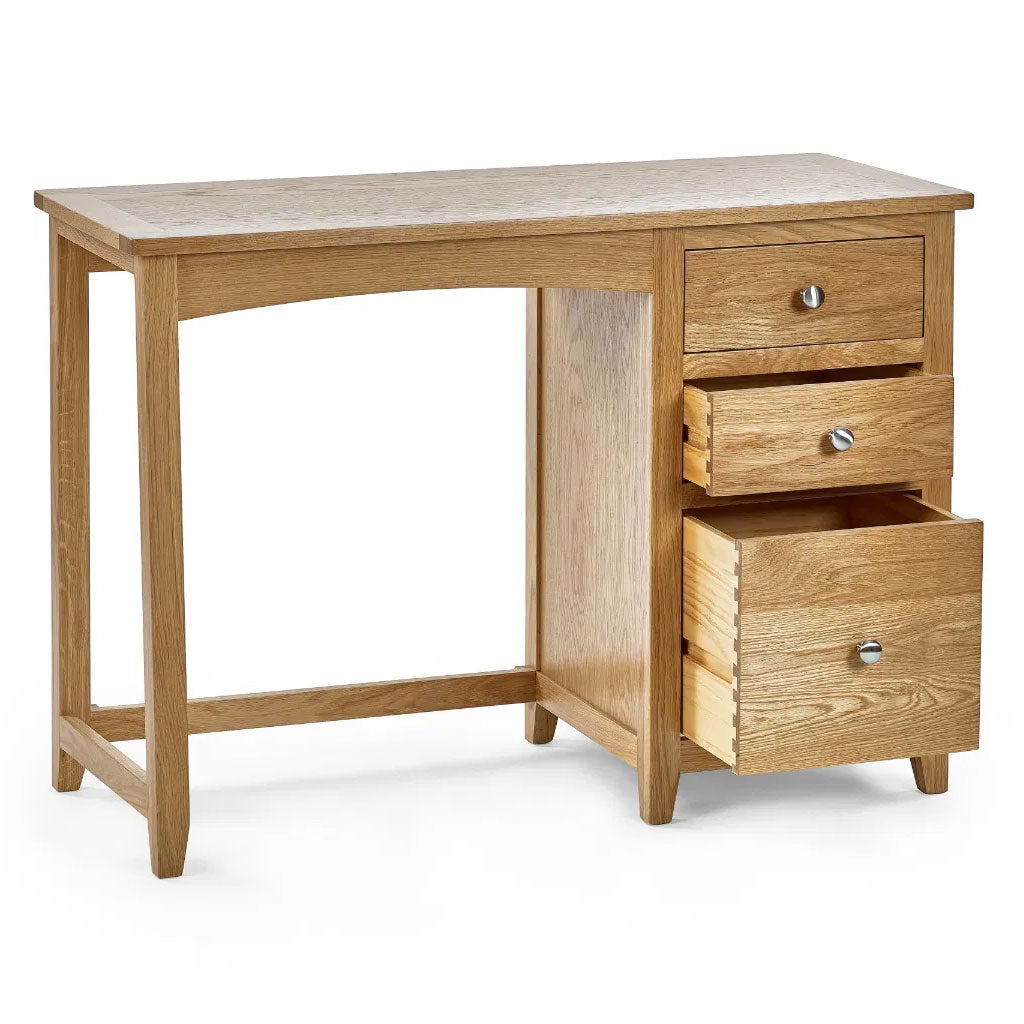 Wooden Dressing Table With 3 Drawers And Stool - Mallory