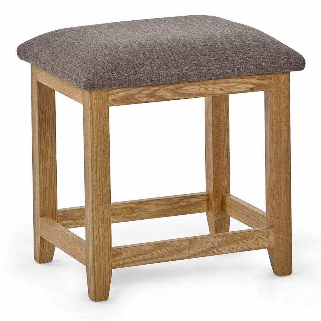 Wooden Dressing Table With 3 Drawers And Stool - Mallory