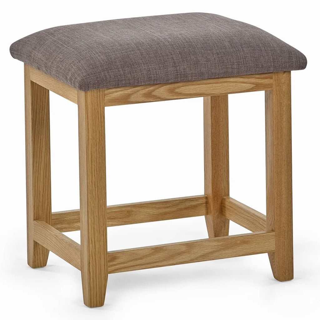 Wooden Dressing Table With 3 Drawers And Stool - Mallory