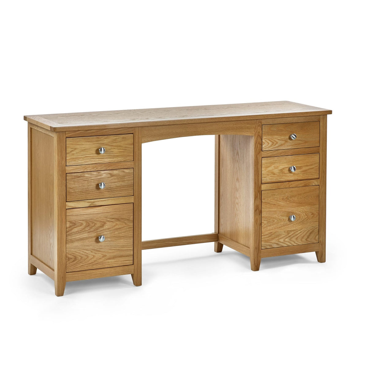Wooden Dressing Table With 6 Drawers And Stool - Mallory