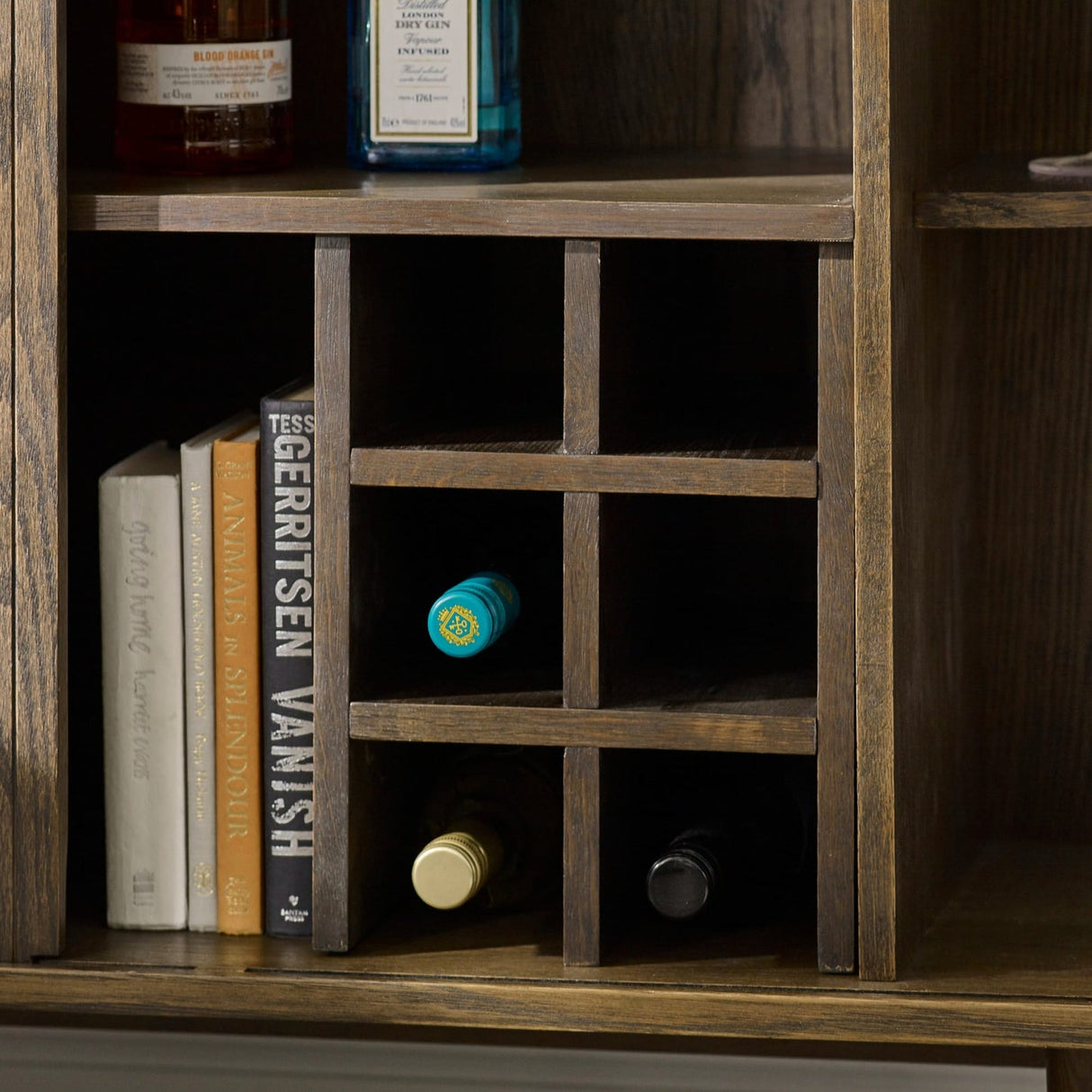 Wooden Drinks Cabinet With 2 Sliding Doors - Arya
